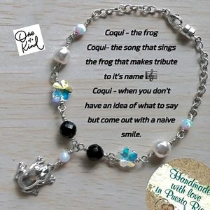 Coqui Frog Bracelet with Onyx • Opals & Swarovski